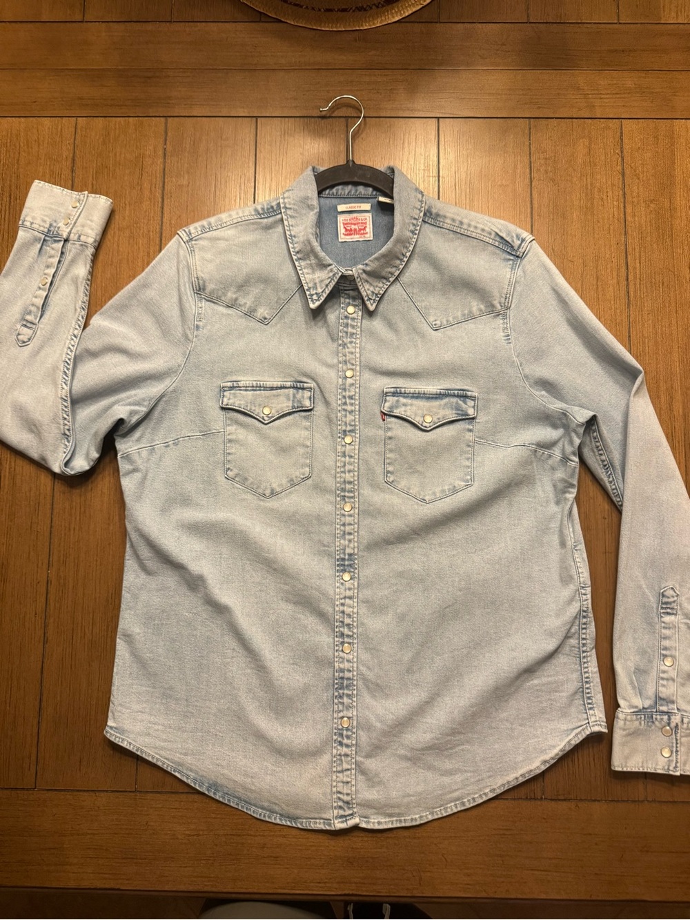 Levi's Light Wash Denim Western Button-Down Shirt